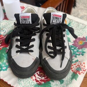 Vision Street Wear Slate Grey and Black Suede Sneakers